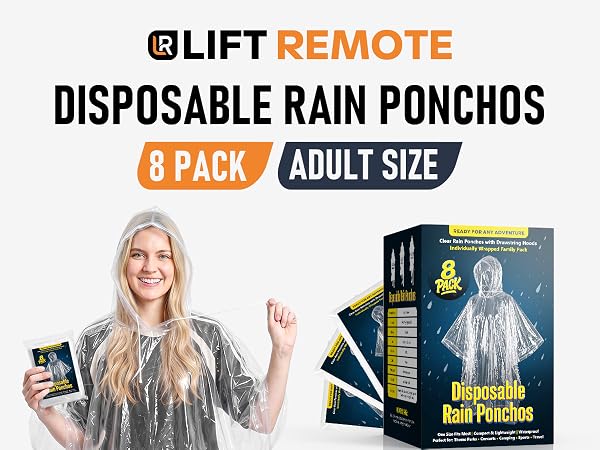 rain poncho clear disposable emergency family pack lightweight pocket size camping hiking theme park