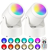 URTOM 6W RGBW Uplighting Indoor Color Changing Up Lights Indoor with Remote Dimmable LED Spot Lig...