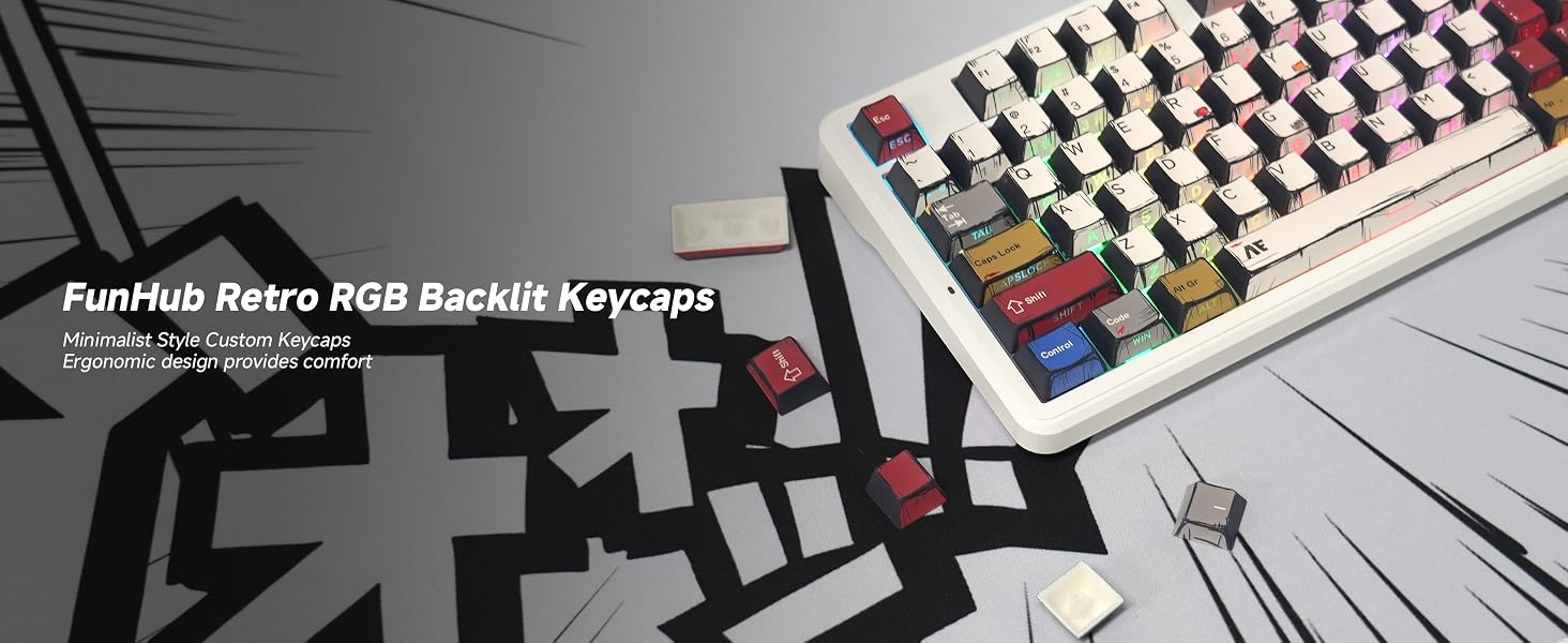Retro PBT Keycaps