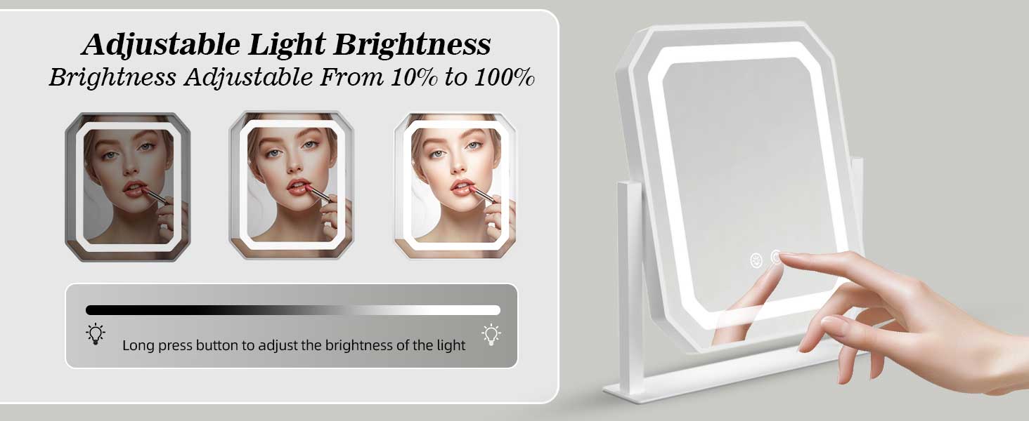 lighted makeup mirror with magnification
