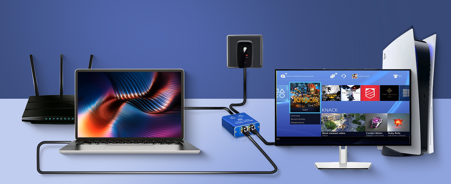 Gigabit network splitter adapter