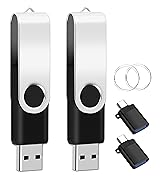 2- Packs of 32GB USB Flash Drive with Type C Adapter, USB2.0 High Speed 360° Metal Thumb Drive US...