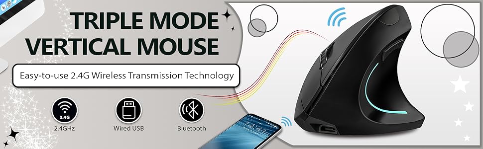 TRIPLE MODE VERTICAL MOUSE