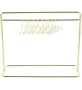 TOYANDONA Doll Garment Rack with Hangers Set Include Miniature Clothes Rack 10pcs Mini Metal Doll...