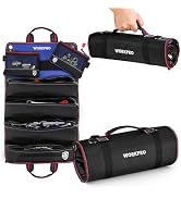 WORKPRO Roll Up Tool Bag, Tool Roll Up Bag with Detachable Tool Pouches, Heavy Duty Tool Bag Orga...