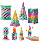 JOYIN 4 Pack Impossible Cone Fidget Toys, Pastel Color 3D Printed Spiral Cone Flexible Impossible...
