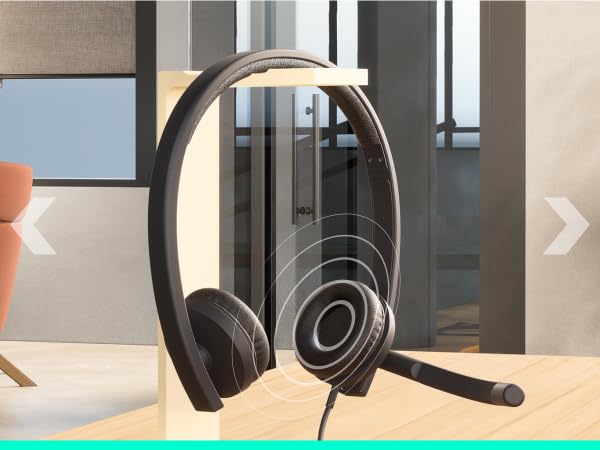 Logitech H570e USB Headset with Noise-Canceling Mics and Inline Controls