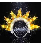 DRESBE Light Up Sun Headband LED Fire Headbands Glow Party Flame Halo Hair Accessories for Women ...