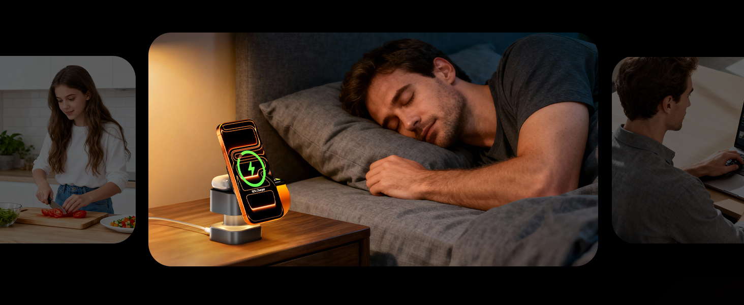 3 in 1 wireless charging station