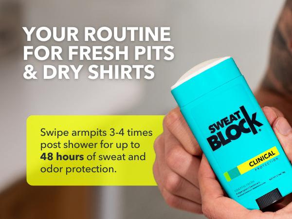 sweat block everyday antiperspirant deodorant stick men women 24-hour degree odor protection