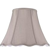 Aspen Creative 34004A, Transitional Scallop Bell Shape Spider Construction Lamp Shade in Taupe, 1...