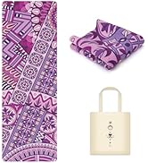 MicaYoung Travel Non Slip Foldable Suede Yoga Mat 1.5mm with Bag, Sweat Absorbent Exercise Mat fo...