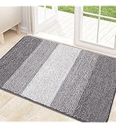 Kitinjoy Indoor Outdoor Door Mat, 32x20 Non-Slip Absorbent Dirt Trapper, Low-Profile Washable Ins...