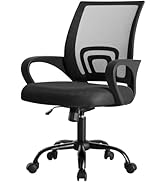 DUMOS Office Desk Chair - Ergonomic Mid Back with Lumbar Support &amp; Rocking Mode, Height Adjustabl...