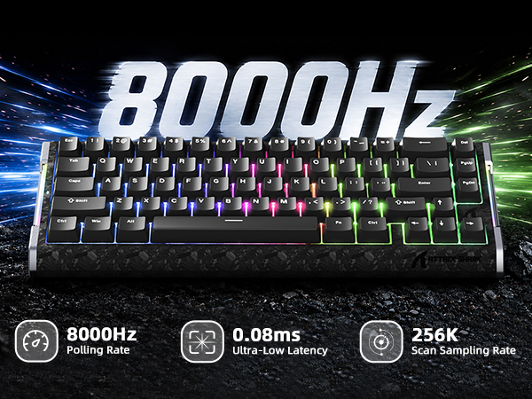ATTACK SHARK R68 HE 60% Wired Rapid Trigger 8K Mechanical RGB Gaming Keyboard with 0.005mm Accuracy