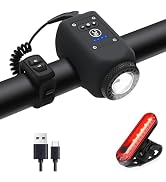 AaiLucky Electric Bike Horn with Bike Light for Night Riding 2 in 1, 110dB Bicycle Horn, Recharge...
