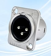 RIVIERA XLR Panel Mount Chassis 3pin Male &amp; Female Nickel Plated Metal Housing and Silver Chrome-...