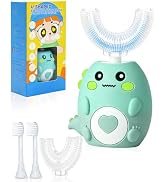 Kids Electric U Shaped Toothbrush, Sonic Automatic Toothbrush Kids with 4 Brush Heads, 3 Cleaning...