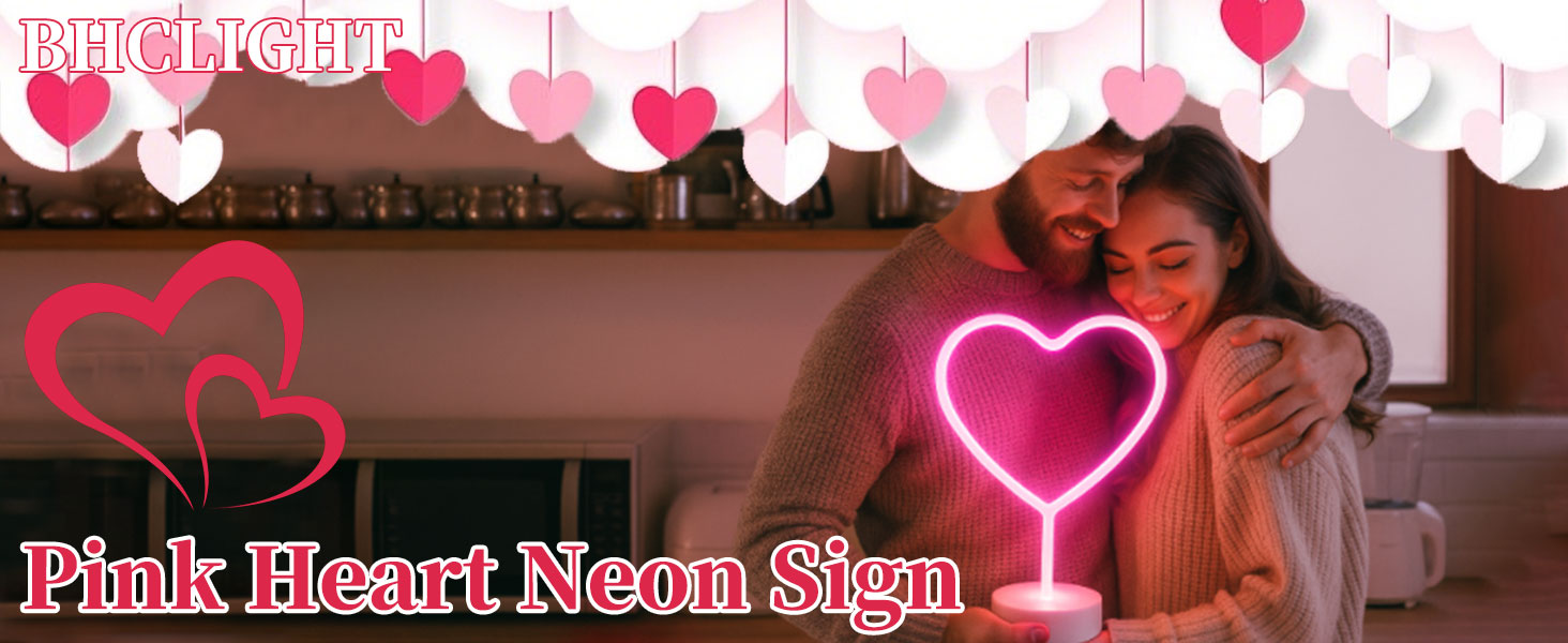 neon heart light