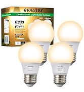 Qualilux A15 Small Dusk to Dawn Light Bulbs Outdoor 450LM, Warm White, 5W=40W, Auto On/Off Non-Di...