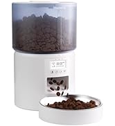 Miaosical Automatic Cat Feeder Flexible Schedule Timer,6 Meals/Day,1-12 Portions/Meal,Dual Power ...