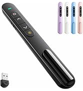 QUI Presentation Clicker for PowerPoint, RF 2.4GHz USB Wireless Presenter Remote with Volume Cont...