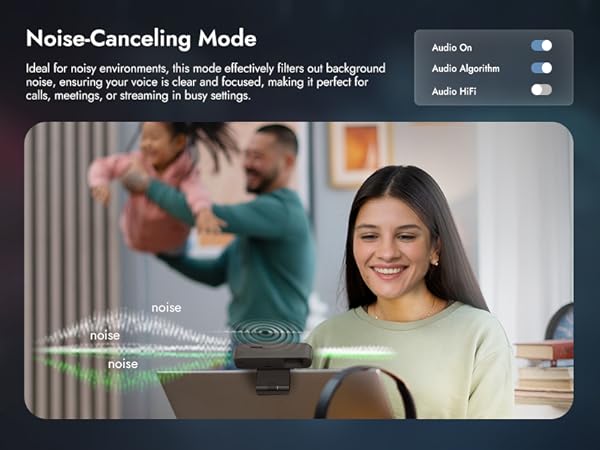 Webcam for Meetings with High-Quality Microphone