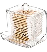 Tbestmax 10oz Qtip Holder Dispenser Big Clear Bathroom Organizer Accessories Decor for Storage-Qt...