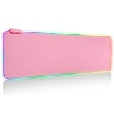 Tilted Nation Pink Gaming Mouse Pad RGB - Create Your Dream Setup - Bright LED Gaming Mousepad Ma...