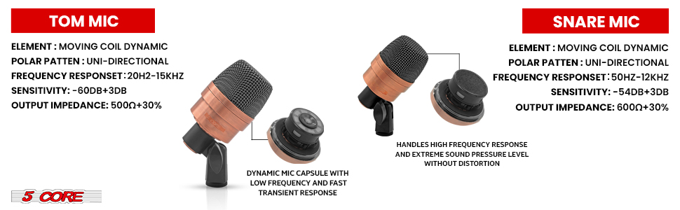 Tabla Mic Snare Tom Instrument Drum Microphone Dynamic Unidirectional