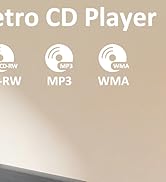 Retro CD Player with Bluetooth in/Out Portable CD Player FM Radio Wood Music Player