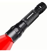 DARKBEAM Red Light Flashlight Tactical LED Rechargeable, Zoomable Portable Handheld Red-Light for...