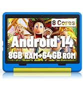 Jeazans Kids Tablet|Upgraded Android 14 Tablet 10 inch for Kids with Protective Case|Octa-Core|8+...