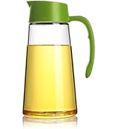 Mistifi 600ml Oil &amp; Vinegar Dispenser Bottle, Glass Cruet with Automatic Lid, Drip-Free Spout for...