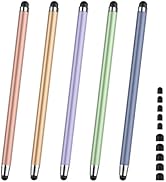 Stylus (5 Pcs), 2-in-1 Stylus Pen for Touch Screen, High Precision and Sensitivity, Suitable for ...