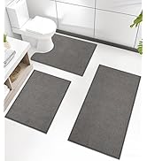 chakme Bathroom Rug Sets 3 Piece, Ultra Thin Bath Mat Quick Dry Bath Mat Set, Absorbent Bath Mat ...