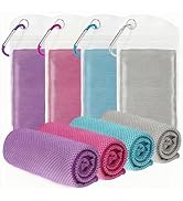 ExTowel Excellent Cooling Towel 4 Pack 40"x12", Instant Cold Gym Towel for Men Women, Soft Sports...