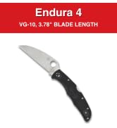 Spyderco Endura 4 Lightweight Signature Knife with 3.78" VG-10 Steel Wharncliffe Blade and Black ...
