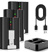 Bolidtec Ring Battery 3-Pack with Charger Station - 6040mAh Li-ion Replacement for Doorbell 2/3/4...