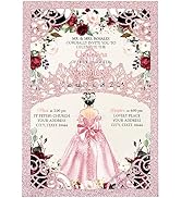 DreamBuilt 5x7.2 inch 50PCS Blank Rose Gold Glitter Quinceanera Invitations Kit, Laser Cut Hollow...