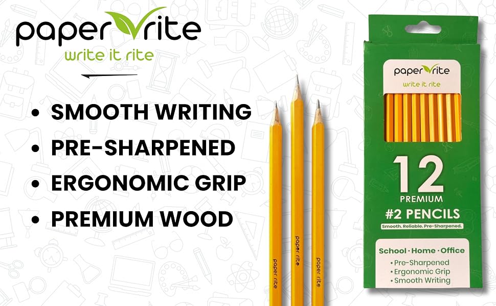 Pencils yellow presharpened #2hb