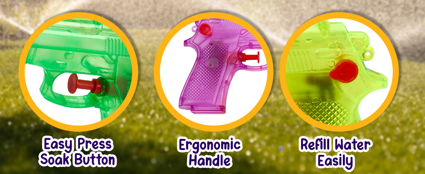 Playbees Water Gun easy press soak button ergonomic handle refill water