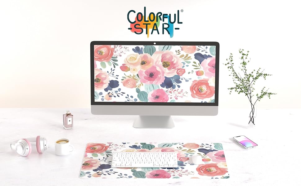 Watercolor Floral Desk Mat