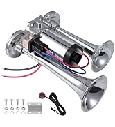 BANHAO 2024 Upgraded 12V Universal Air Horns Train Horn for Truck 150dB Super Loud Air Horn Dual ...