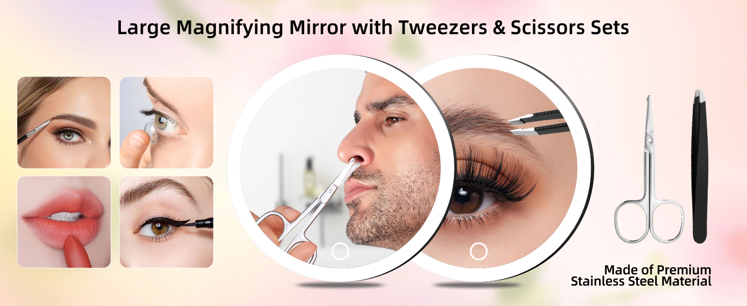 magnifying mirror with light