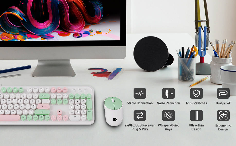 cute keyboard and mouse wireless