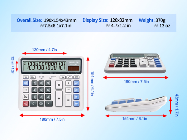 Desktop Calculator Extra Large LCD Display