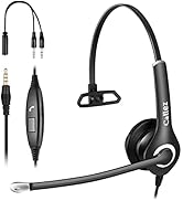 Callez 3.5mm Cell Phone Headset with Call Control, Computer Headset with Microphone Noise Cancell...