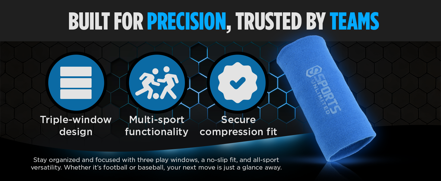 athletic wristbands, multi-sport wrist coach, football play wristbands