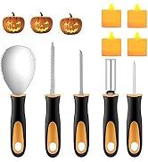 Yixiang Halloween Pumpkin Carving Kit, 5 Pieces Heavy Duty Professional Stainless Steel Carving T...